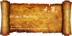 Alapi Martin névjegykártya