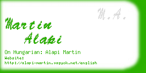 martin alapi business card